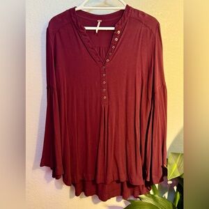 Free People Easy Girl Button Down Top